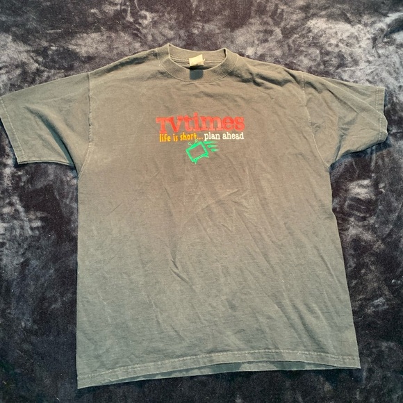 💙 Vintage TVtimes Graphic Tee XL “Life is Short… Plan Ahead” Funny Shirt - Picture 3 of 7
